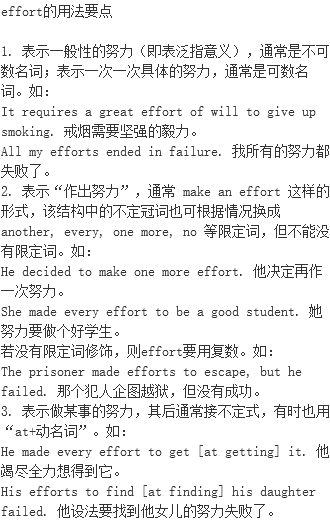 effort用法知多少?常見搭配和錯誤用法一次看!